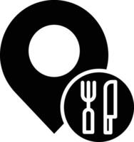 restaurant location solid and glyph vector illustration
