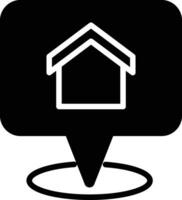 home location solid and glyph vector illustration