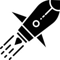 Rocket solid and glyph vector illustration