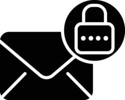 email security solid and glyph vector illustration