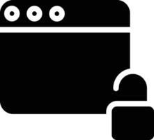 Unlock browser solid and glyph vector illustration