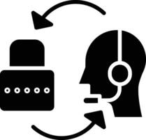 seguridad Servicio sólido y glifo vector ilustración