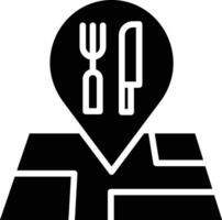 restaurants location solid and glyph vector illustration