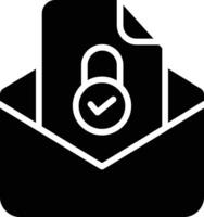 security mail email solid and glyph vector illustration