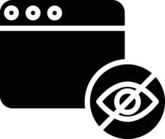 Hide website solid and glyph vector illustration