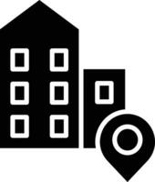 building map solid and glyph vector illustration