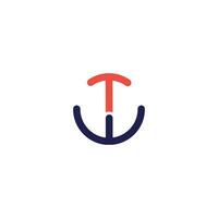 Initial letter wt  logo or tw logo vector design template