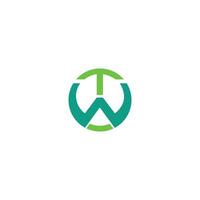 Initial letter wt  logo or tw logo vector design template