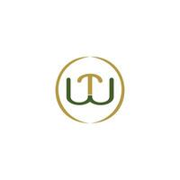Initial letter wt  logo or tw logo vector design template