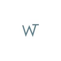 Initial letter wt  logo or tw logo vector design template