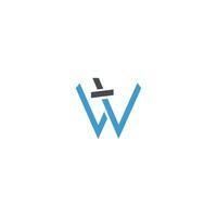 Initial letter wt  logo or tw logo vector design template