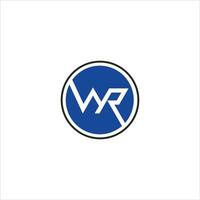 Initial letter wr logo or rw logo vector design template