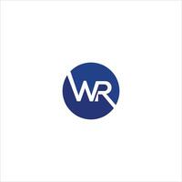 Initial letter wr logo or rw logo vector design template