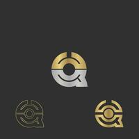 Alphabet Initials logo QW, WQ, W and Q vector