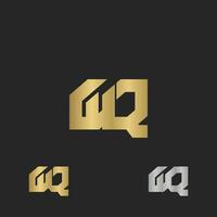 Alphabet Initials logo QW, WQ, W and Q vector