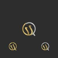 Alphabet Initials logo QW, WQ, W and Q vector