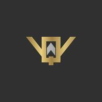 Alphabet Initials logo QW, WQ, W and Q vector
