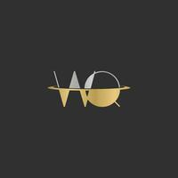 alfabeto iniciales logo qw, wq, w y q vector