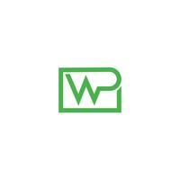 Initial letter pw logo or wp logo vector design template