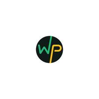 Initial letter pw logo or wp logo vector design template