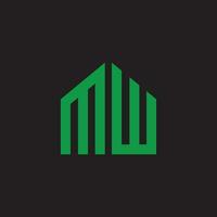 Initial letter wm logo or mw logo vector design template