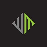 Initial letter wm logo or mw logo vector design template