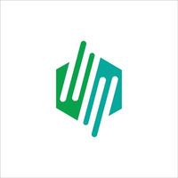 Initial letter wm logo or mw logo vector design template