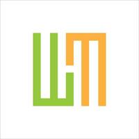 Initial letter wm logo or mw logo vector design template