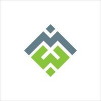 Initial letter wm logo or mw logo vector design template