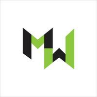 Initial letter wm logo or mw logo vector design template