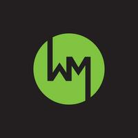 Initial letter wm logo or mw logo vector design template