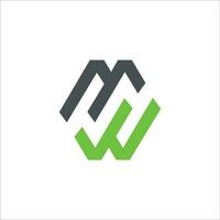 Initial letter wm logo or mw logo vector design template
