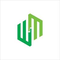 Initial letter wm logo or mw logo vector design template