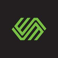 Initial letter wm logo or mw logo vector design template
