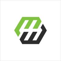 Initial letter wm logo or mw logo vector design template