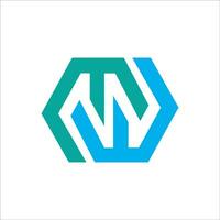 Initial letter wm logo or mw logo vector design template