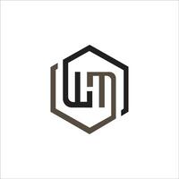 Initial letter wm logo or mw logo vector design template