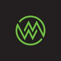 Initial letter wm logo or mw logo vector design template