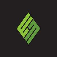 Initial letter wm logo or mw logo vector design template