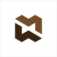 Initial letter wm logo or mw logo vector design template