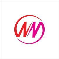 Initial letter wm logo or mw logo vector design template