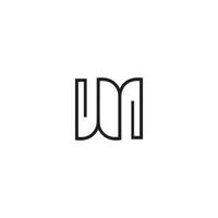 Initial letter wm logo or mw logo vector design template