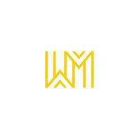 Initial letter wm logo or mw logo vector design template