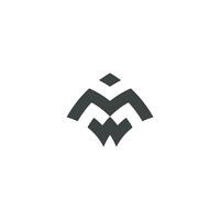 Initial letter wm logo or mw logo vector design template