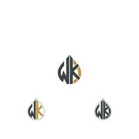 Alphabet letters Initials Monogram logo KW, WK, K and W vector