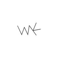 alfabeto letras iniciales monograma logo kw, wk, k y w vector