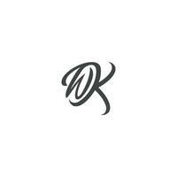 Alphabet letters Initials Monogram logo KW, WK, K and W vector