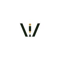 alfabeto letras iniciales monograma logo iw, wi, wy i vector