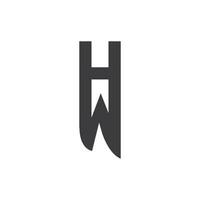 inicial letra wh logo o hw logo vector diseño modelo