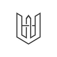 inicial letra wh logo o hw logo vector diseño modelo
